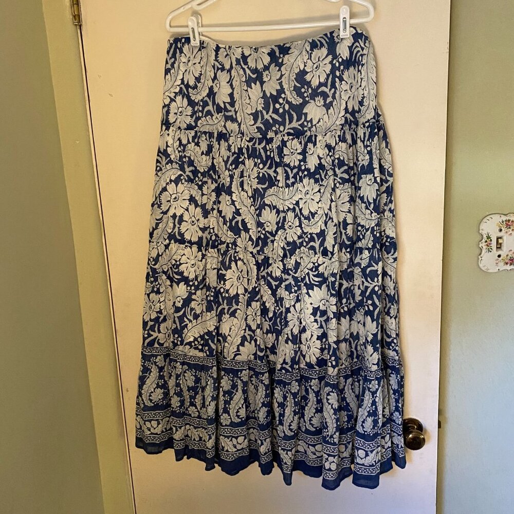 Chaps Ralph Lauren Floral Print Gauzy Maxi Skirt NEW!